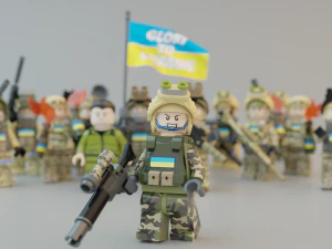 Volodymyr Zelenskyy Ukrainian President with UA Force squad 3D Model