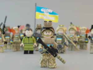 Volodymyr Zelenskyy Ukrainian President with UA Force squad 3D Model