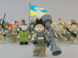 Volodymyr Zelenskyy Ukrainian President with UA Force squad Modèle 3D