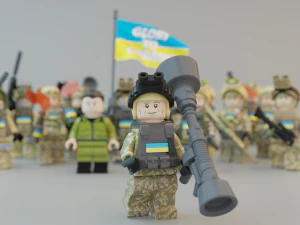 Volodymyr Zelenskyy Ukrainian President with UA Force squad 3D Model