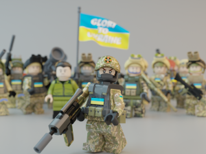 Volodymyr Zelenskyy Ukrainian President with UA Force squad Modèle 3D