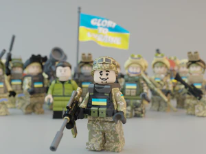 Volodymyr Zelenskyy Ukrainian President with UA Force squad 3D Model