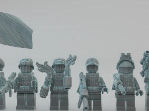 Volodymyr Zelenskyy Ukrainian President with UA Force squad 3D Model