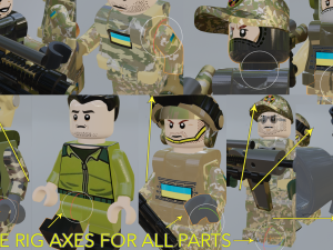 Volodymyr Zelenskyy Ukrainian President with UA Force squad Modèle 3D