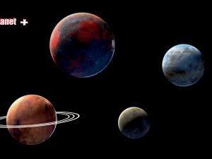 Mini paquete Planet Low-poly Modelo 3D