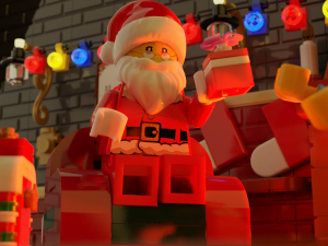 Lego Santa Scene 3D Model