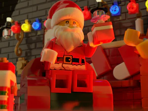 Lego Santa Scene 3D Model