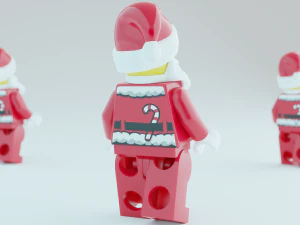 Lego Santa Scene 3D Model