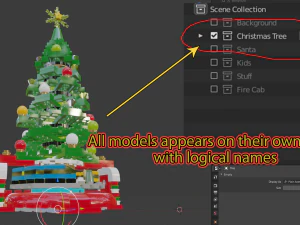 Lego Santa Scene 3D Model