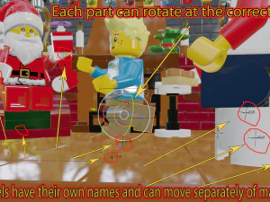 Lego Santa Scene 3D Model