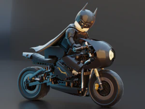 नई बाइक के साथ लेगो बैटमैन 3D मॉडल