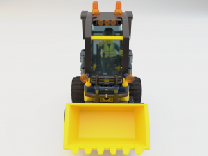 Lego Bulldozer and worker 3D 모델