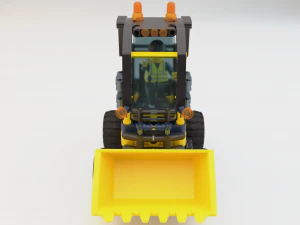 Lego Bulldozer and worker 3D Model