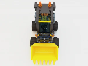 Lego Bulldozer and worker 3D Model