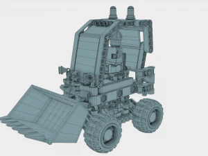 Lego Bulldozer and worker 3D Model