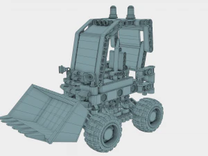 Lego Bulldozer and worker 3D Model