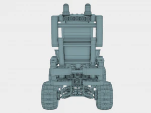 Lego Bulldozer and worker 3D Model