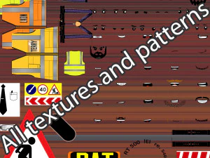 Lego Bulldozer and worker 3D Model