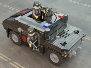 Lego swat truck with squad 3D Model