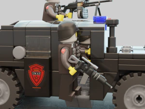 Lego swat truck with squad 3D Model