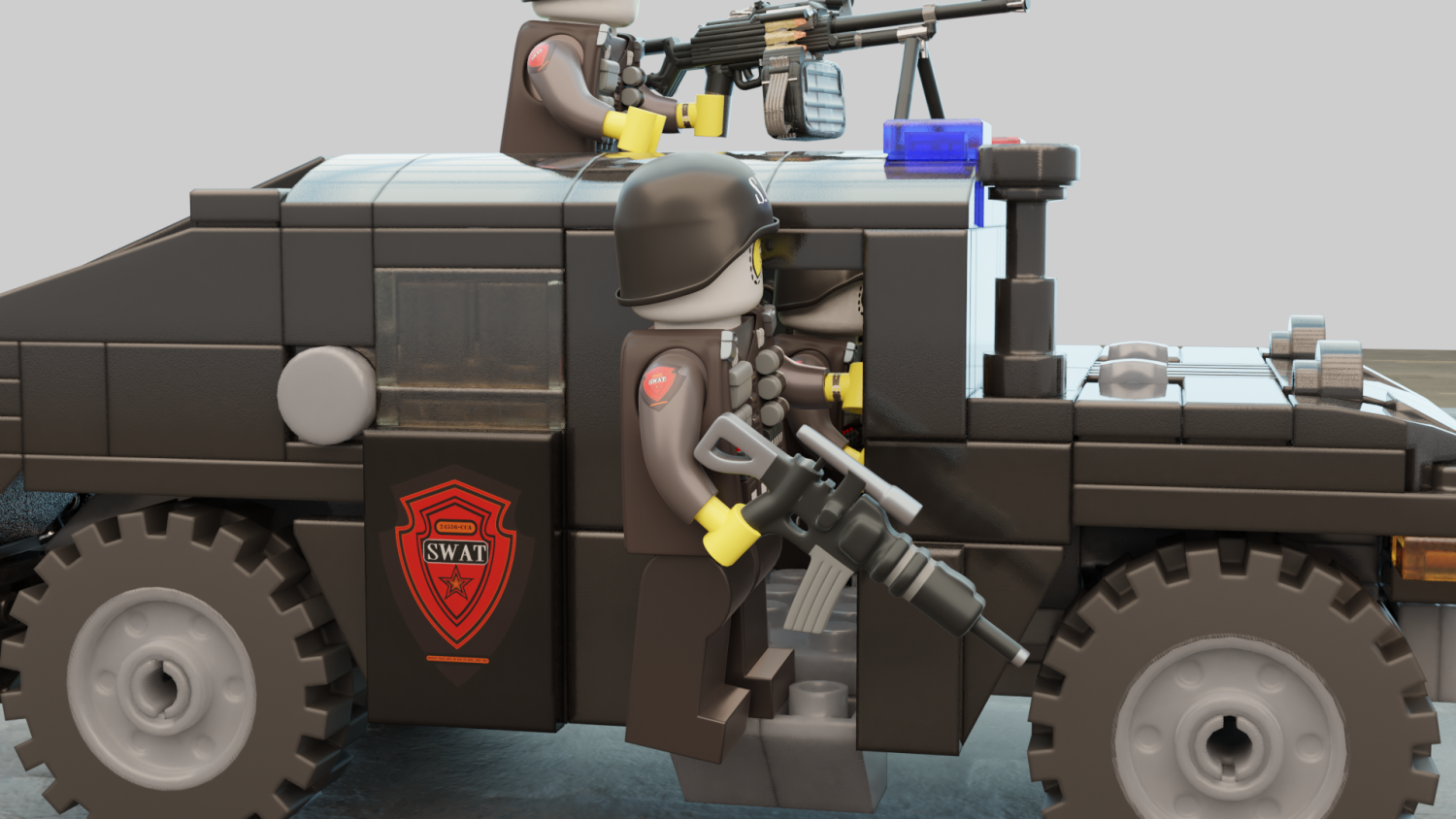 SWAT Lego VAN and Special Squad Officers 3D model rigged