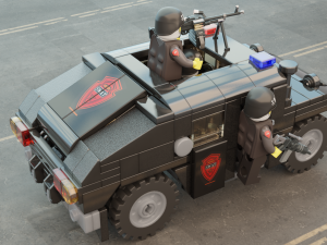 Lego swat truck with squad Modello 3D