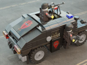 Lego swat truck with squad 3D Model