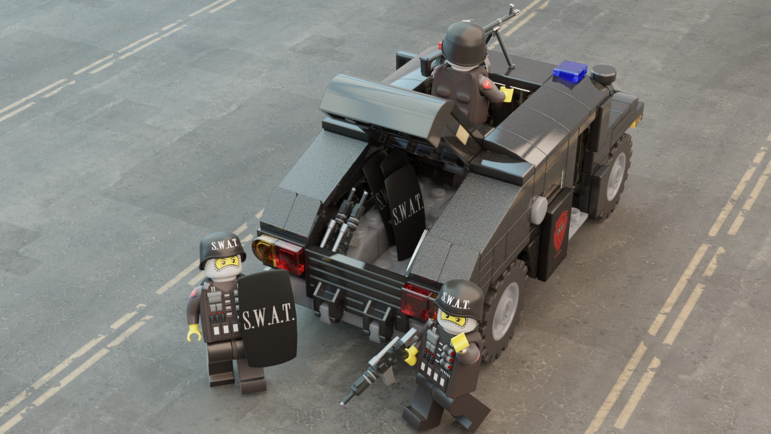 Lego S.W.A.T Van+officers 3D Model $15 - .unknown .obj .blend - Free3D