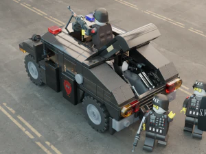 Lego swat truck with squad 3D Model