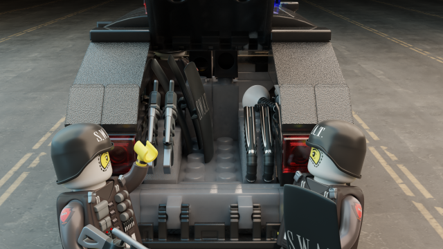 Lego Swat Truck With Squad 3D Модель In Транспорт 3DExport