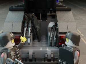 Lego swat truck with squad 3D Model