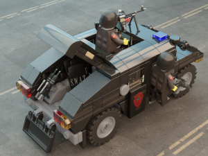Lego swat truck with squad Modello 3D
