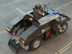 Lego swat truck with squad 3D Model