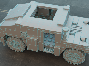 Lego swat truck with squad Modello 3D
