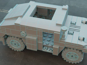 Lego swat truck with squad 3D Model