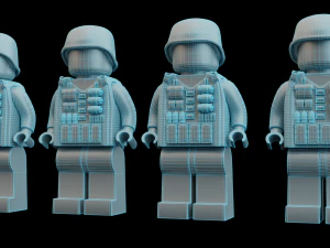 Lego swat truck with squad 3D Model