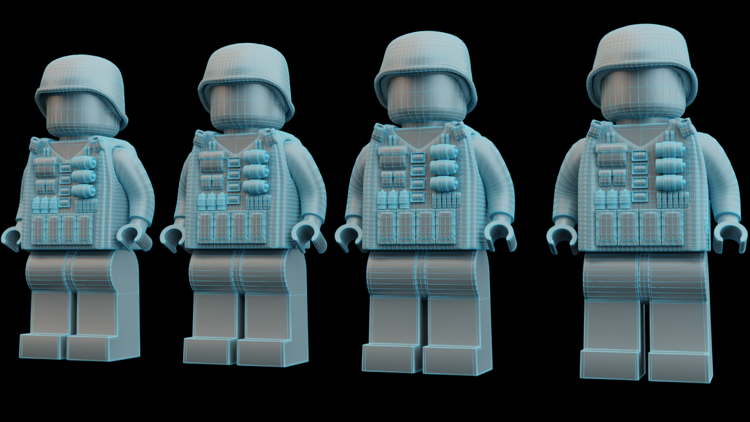 Lego WW2 Soldier 3D model