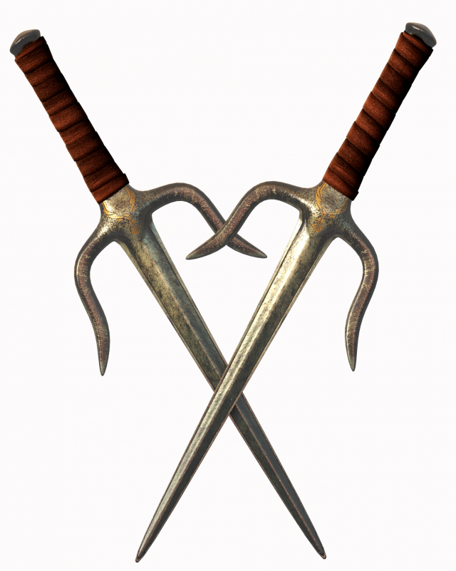 Sai Weaponold style 3D Model .c4d .max .obj .3ds .fbx .stl .blend 