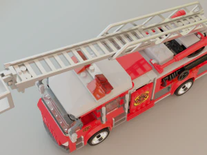 Lego Firetruck with Firefighter Squad 3D Model
