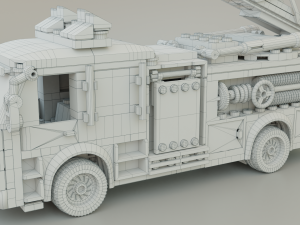 Lego Firetruck with Firefighter Squad 3D-Modell