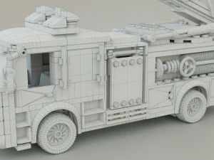 Lego Firetruck with Firefighter Squad 3D Model