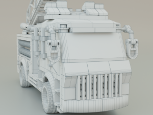 Lego Firetruck with Firefighter Squad 3D-Modell