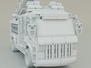 Lego Firetruck with Firefighter Squad 3D Model