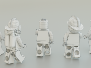 Lego Firetruck with Firefighter Squad 3D-Modell