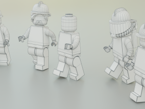 Lego Firetruck with Firefighter Squad 3D-Modell