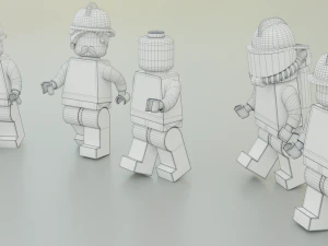 Lego Firetruck with Firefighter Squad 3D Model