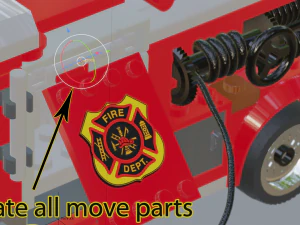 Lego Firetruck with Firefighter Squad 3D Model