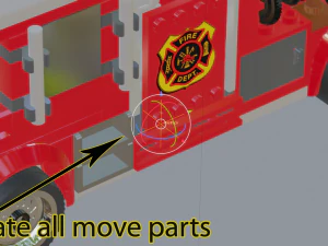 Lego Firetruck with Firefighter Squad 3D Model