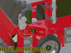 Lego Firetruck with Firefighter Squad 3D Model