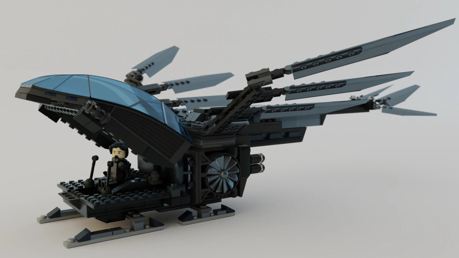Lego Ornithopter with Paul Atreides 3D Model .c4d .max .obj .3ds .fbx .stl .blend 